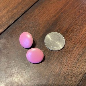 Vintage Pink Circle Stud Earrings